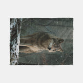 Wolf im Winter Fleecedecke (Vorderseite (Horizontal))