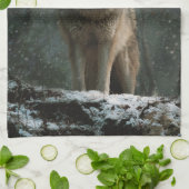 Wolf im Winter Geschirrtuch (Gefaltet)