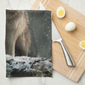 Wolf im Winter Geschirrtuch (Viertel Falte)