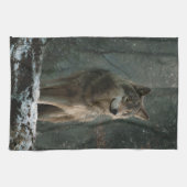Wolf im Winter Geschirrtuch (Horizontal)