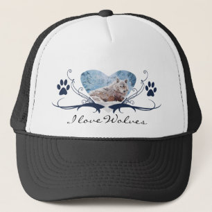 Wolf im Winter Hat Truckerkappe