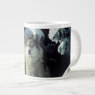 Wolf im Winter Jumbo-Tasse