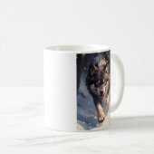 Wolf im Winter Kaffeetasse (VorderseiteRechts)