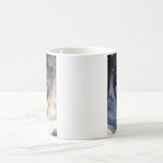 Wolf im Winter Kaffeetasse (Mittel)