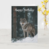 Wolf im Winter Karte (Gelbe Blume)