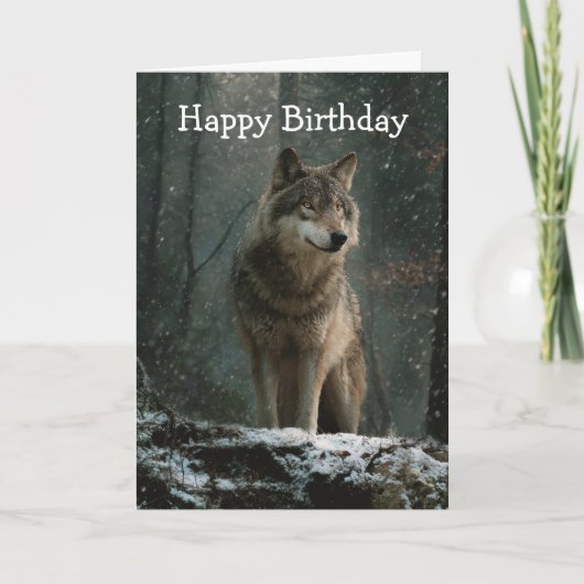 Wolf im Winter Karte (Vorderseite)