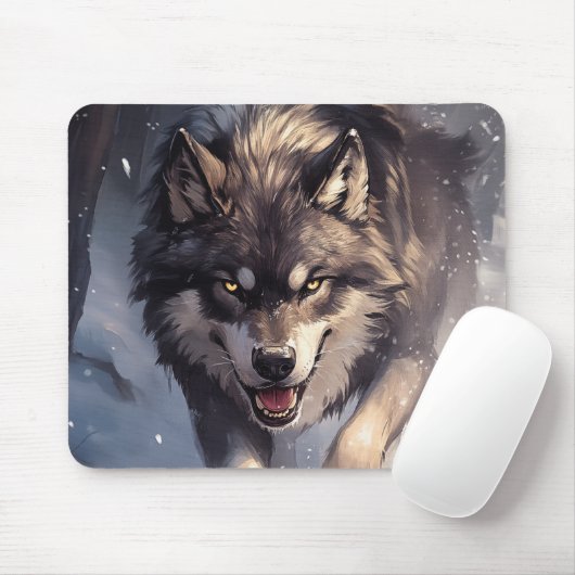 Wolf im Winter Mousepad (Mit Mouse)