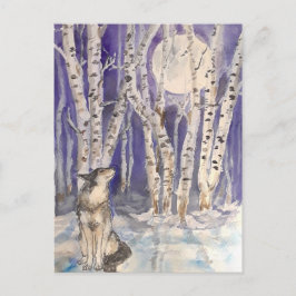 Wolf im Winter Postcard Postkarte