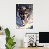 Wolf im Winter Poster (Heimbüro)