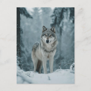 Wolf im Winter Postkarte