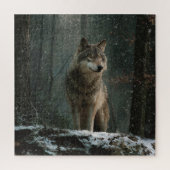 Wolf im Winter Puzzle (Vertikal)