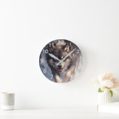 Wolf im Winter Runde Wanduhr (Zuhause)