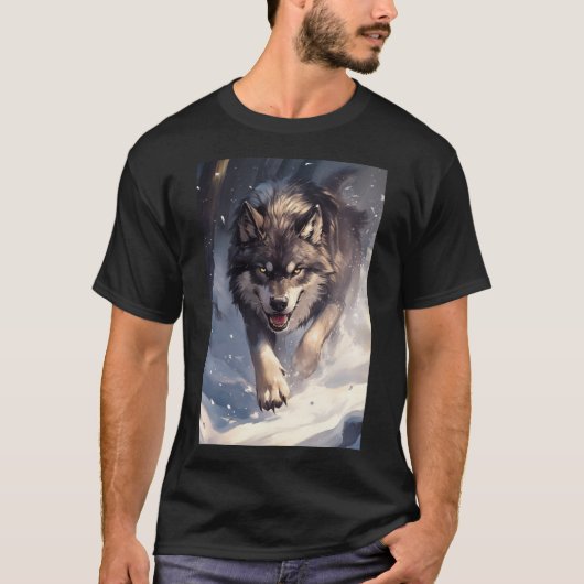 Wolf im Winter T-Shirt (Vorderseite)