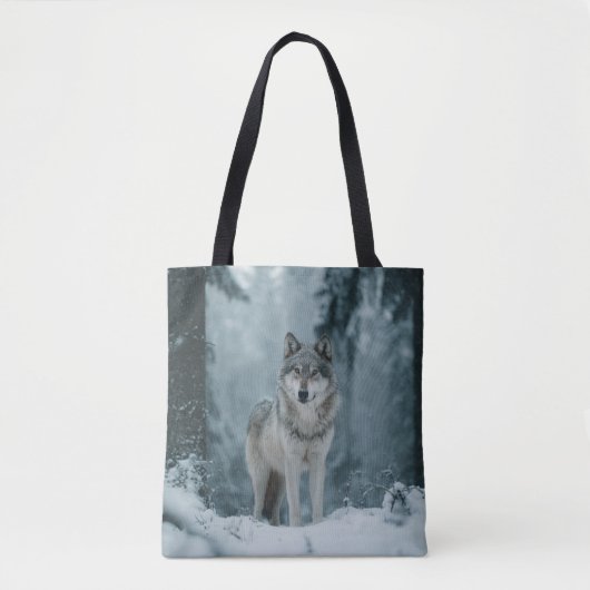 Wolf im Winter Tasche (Vorderseite)