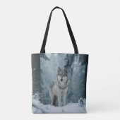 Wolf im Winter Tasche (Rückseite)