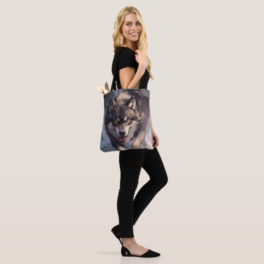 Wolf im Winter Tasche (Am Model)