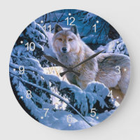 Wolf im Winter Waldmalerei