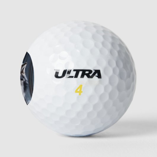 Wolf im Winterwald Golfball (Logo)