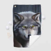 Wolf im Winterwald Golfhandtuch (Insitu)