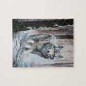 Wolf im Winterwald Puzzle (Horizontal)