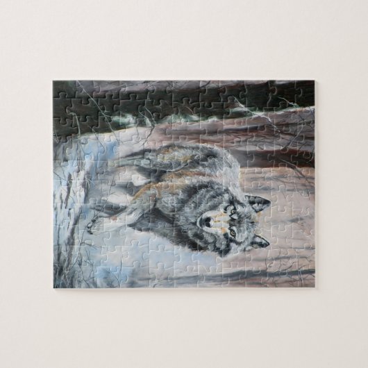 Wolf im Winterwald Puzzle (Horizontal)