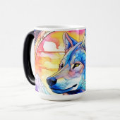 Wolf in Bleiglas Verwandlungstasse (Vorderseite Links)