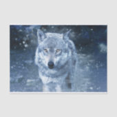 Wolf in Blizzard Seidenpapier (Vorderseite)