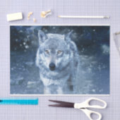 Wolf in Blizzard Seidenpapier (Handwerk)