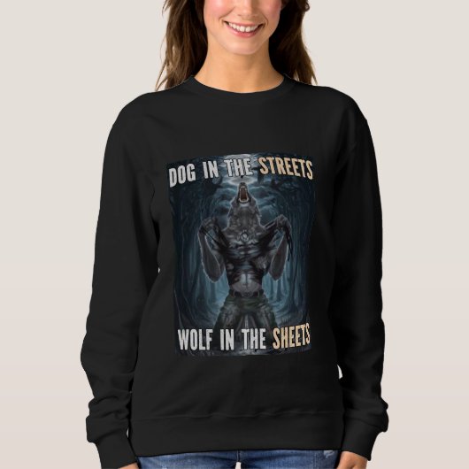 Wolf in den Blättern Funny Alpha Werwolf Wolf Meme Sweatshirt (Vorderseite)