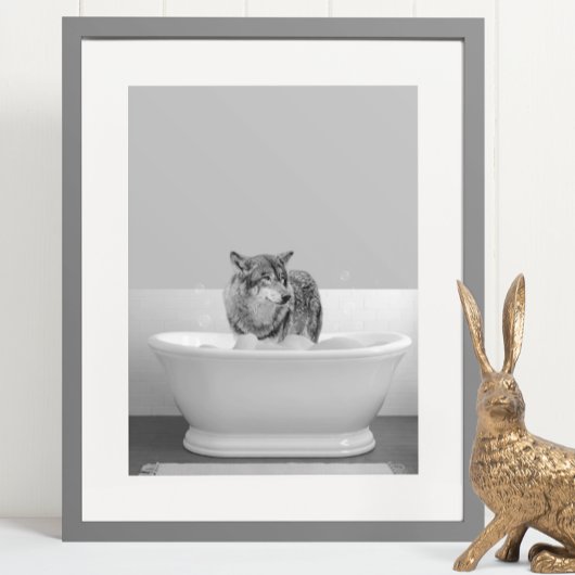 Wolf in der Badewanne Schaumbad Poster