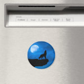 Wolf in der Nacht Magnet (In Situ (Geschirrspüler))