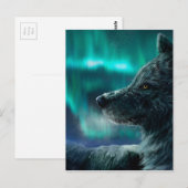 Wolf in der Nacht Postkarte (Vorne/Hinten)