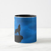 Wolf in der Nacht Tasse (Zentrum)