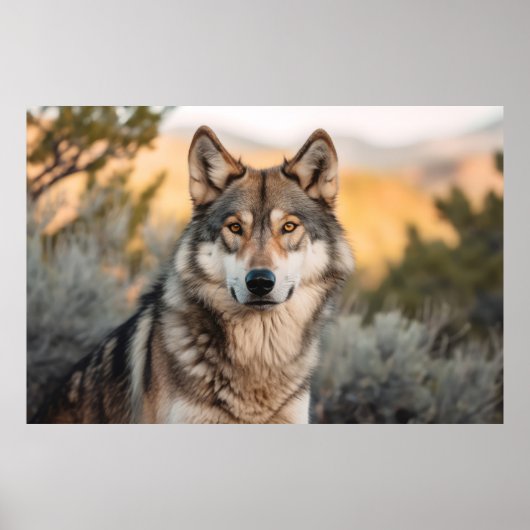 Wolf in der Natur Poster (Vorne)