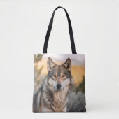 Wolf in der Natur Tasche (Vorderseite)