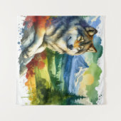Wolf in der Natur Wandteppich (Vorderseite (Horizontal))