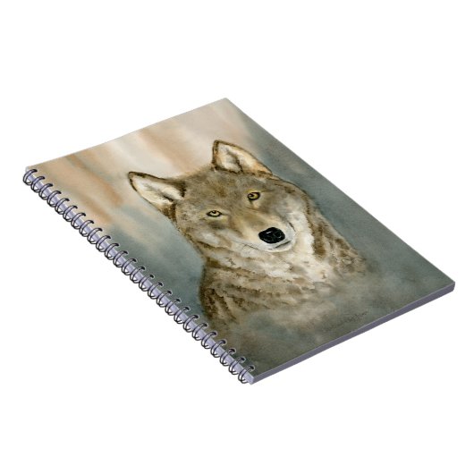 Wolf in der Nebelfarbe Spiral Foto Notebook Notizblock (Rechte Seite)