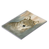 Wolf in der Nebelfarbe Spiral Foto Notebook Notizblock (Linke Seite)