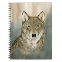 Wolf in der Nebelfarbe Spiral Foto Notebook Notizblock