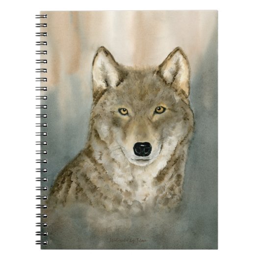 Wolf in der Nebelfarbe Spiral Foto Notebook Notizblock (Vorderseite)