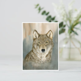 Wolf in der Nebelwalderfarbe Postkarte