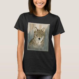 Wolf in der Nebelwasserfarbe T-Shirt