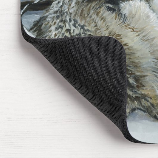 Wolf in der Schnee-KunstMausunterlage Mousepad (Ecke)