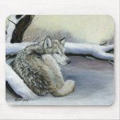 Wolf in der Schnee-KunstMausunterlage Mousepad (Vorne)