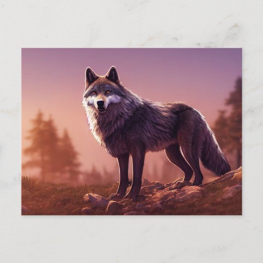 Wolf in der Wildnis Postkarte (Vorderseite)
