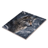 Wolf in der Wildnis Winterschnee Fliese (Seite)