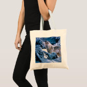 Wolf in der Winterwaldmalerei Tragetasche (Vorderseite (Produkt))