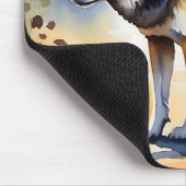 Wolf in einem Aquarellbild Mousepad (Ecke)