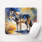 Wolf in einem Aquarellbild Mousepad (Mit Mouse)