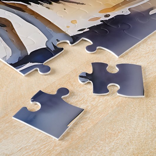 Wolf in einem Aquarellbild Puzzle (Seite)